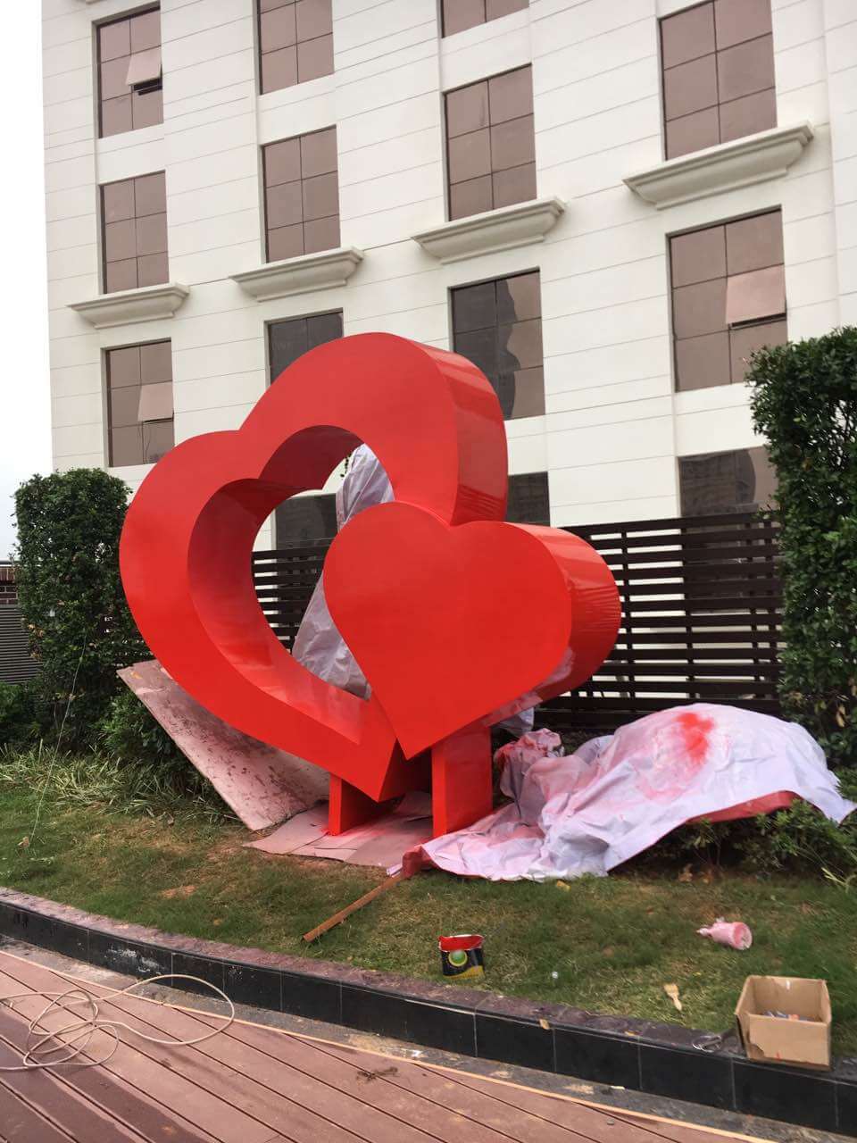 Heart-shaped art installation