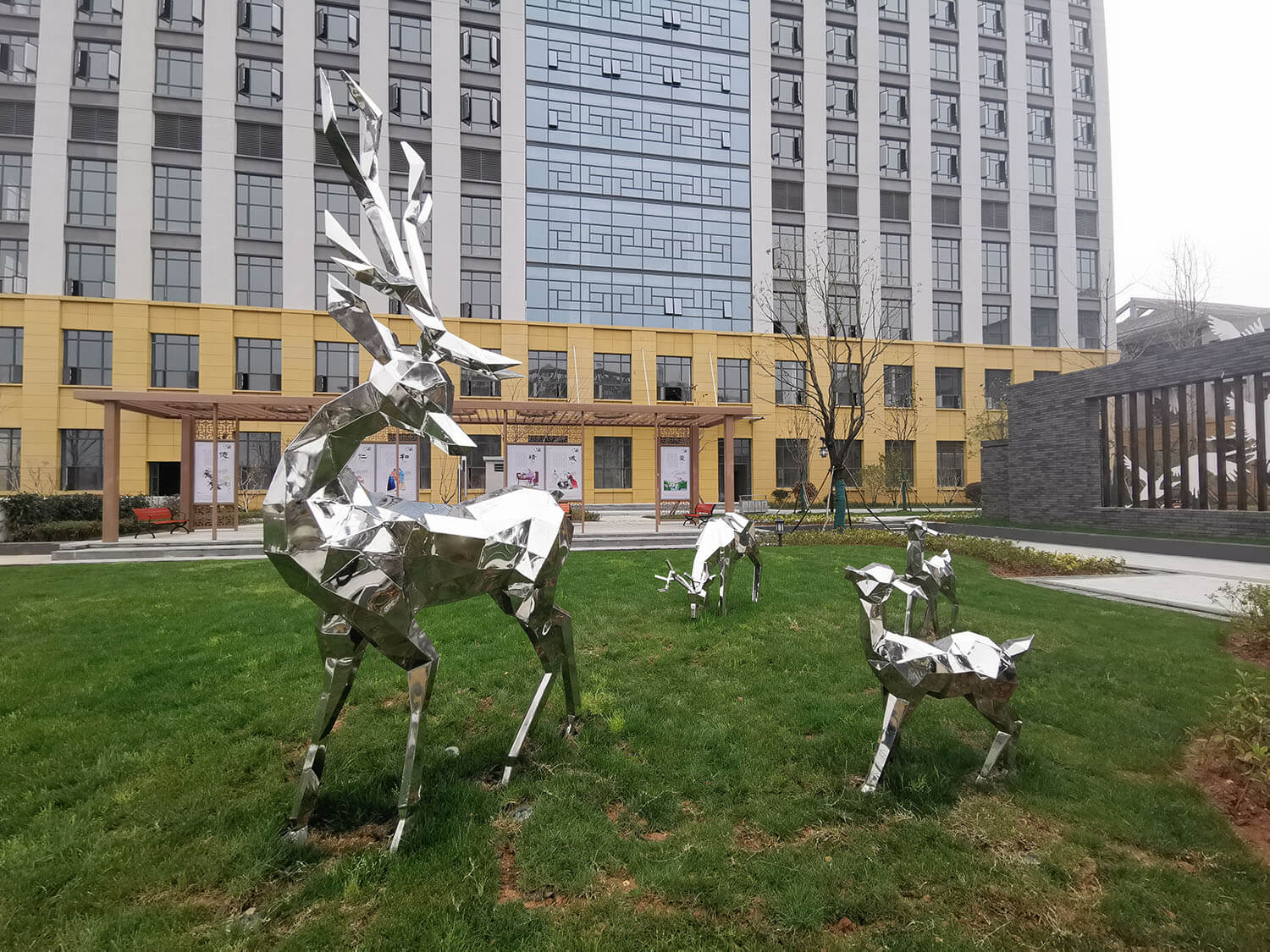 Abstract deer sculpture
