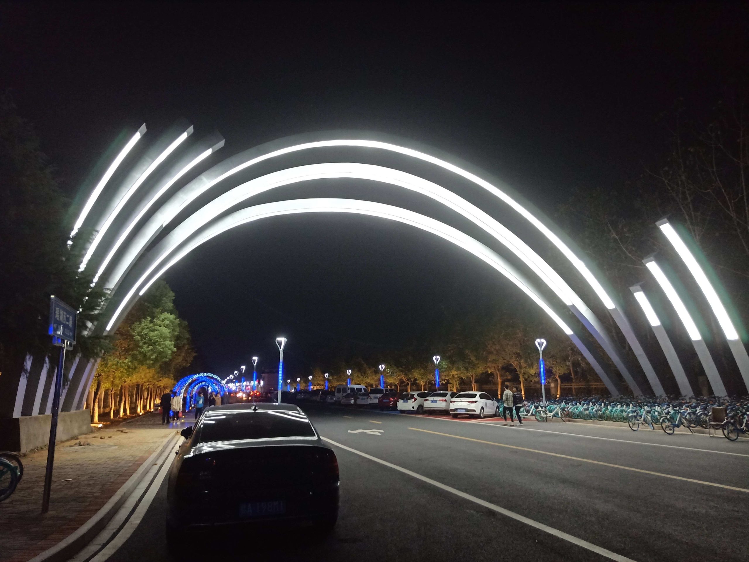 Illuminating outdoor art installation